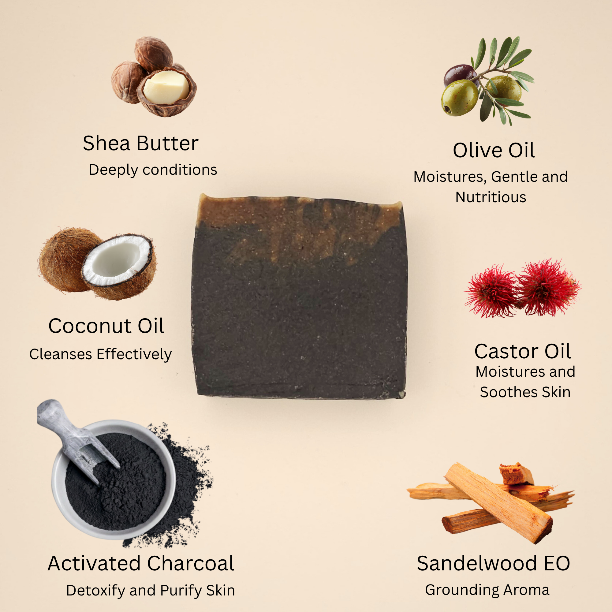 Antibacterial Soap Sandalwood Soap by Oliv and Ash for Men