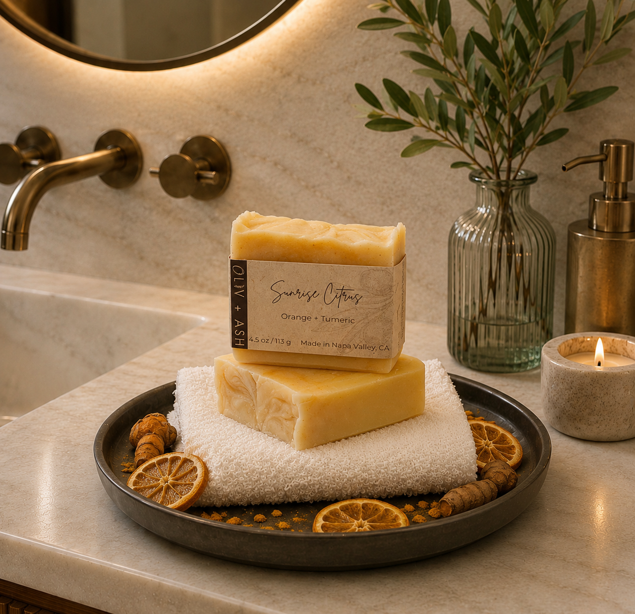 Brightening Natural Handmade Soap By Oliv and Ash Natural Soap