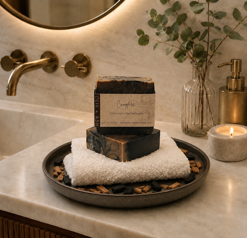 Antibacterial Soap Bar Sandalwood Charcoal by Oliv and Ash for Men