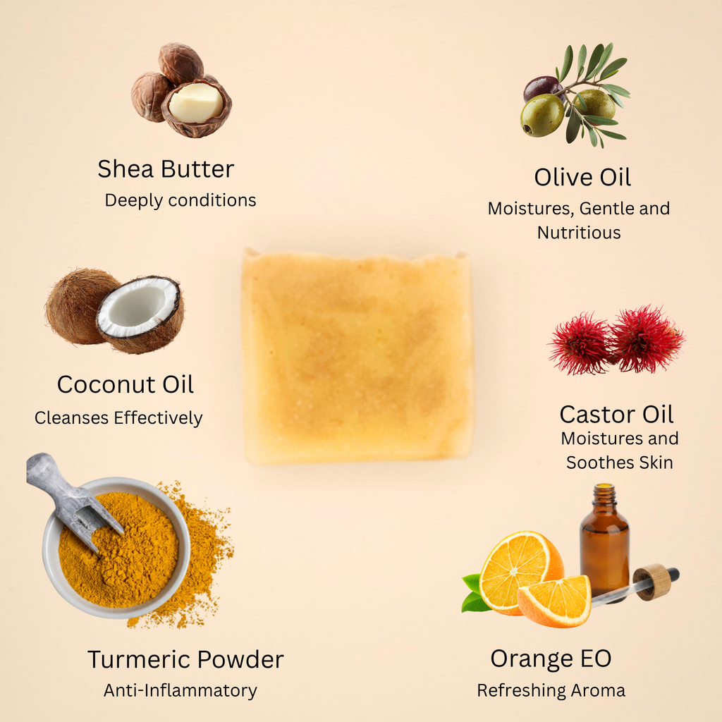 Orange Turmeric Soap By Oliv and Ash Natural Soap
