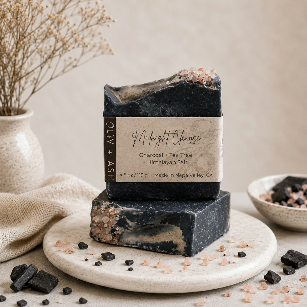 Tea Tree Activated Charcoal Soap by Oliv and Ash Men's Soap